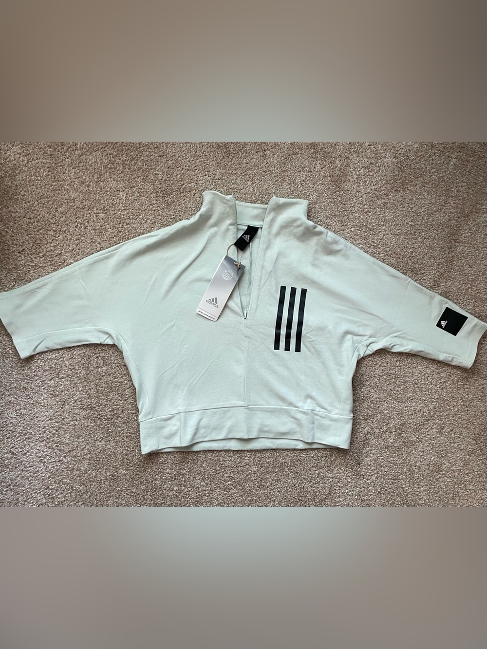 Adidas Mission Victory Slim Fit Tee in Linen Green - Picture 10 of 11